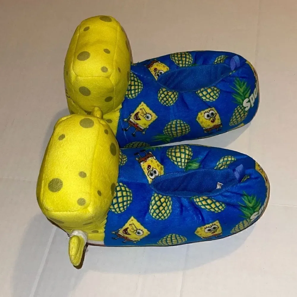 SpongeBob SquarePants kids slippers size 13 – 1 plush cozy cute pineapple, rubbe